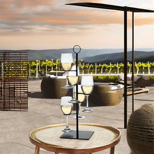 Pemegang kaca minum anggur hitam logam gantungan gaya hidup rak kaca anggur atas meja dan dudukan untuk <span class=keywords><strong>5</strong></span> barang besar - Product Image 6