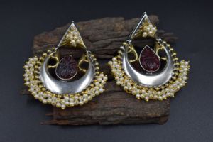 Unique Design <b>Silver</b> Oxidized Golden Dual Tone Indian Jewelry <b>Earrings</b> <b>For</b> <b>Women</b> and Girls - Product Image 2
