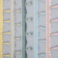 Matériel de couture DIY fait main : Garniture à pampilles en perles de cristal, polyester écologique, personnalisable, franges colorées, dentelle pour vêtements et sacs