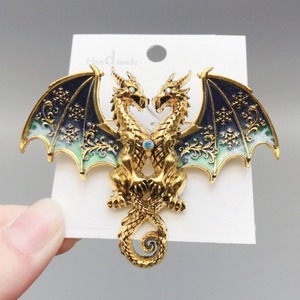 Broche en forme de dragon doré, accessoire de broche animale pour hommes et femmes - Product Image 5