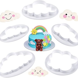 Juego de 5 Moldes para Repostería con Forma de Nube 3D, Cortador de Galletas, Molde para Fondant, Herramientas para Decoración de Pasteles - Product Image 1