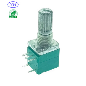 RV097 RK097NS เพลาแบบกำหนดเอง1K 2K 5K 10K 20K 50K 100K โอห์ม9มม. 5หมุดโพเทนชิโอมิเตอร์แบบหมุน10K พร้อมสวิตช์เปิดปิดสำหรับเครื่องเสียง - Product Image 1