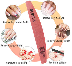 Demi-lune <span class=keywords><strong>jaune</strong></span> Mini éponge tampon à ongles lavable EVA petit ensemble de limes à ongles rose pour ongles - Product Image 3