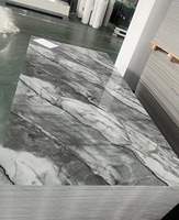 Panneau mural en PVC effet marbre brillant 3 mm, design moderne, imperméable, écologique, pour usage en milieu de divertissement