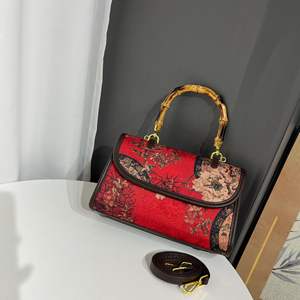 2025批发竹柄中式复古图案女包优雅女性潮流钱包包包奢华女包 - Product Image 4