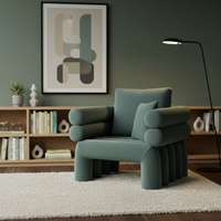 Canapé d'angle inclinable à siège unique en forme de tube rembourré moderne pour appartement, hôtel ou bureau