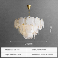 Lámpara de Techo de Lujo XINZHONG, Estilo Nórdico Simple, para Decoración de Interiores, Proyectos de Hoteles y Villas, Araña de Mármol y Latón