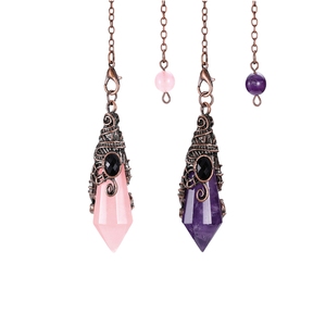 Cuivre argent rétro à motifs cristal pierre horloge pendule chaîne or pour fête cadeau sorcellerie Divination hypnothérapie outil - Product Image 2