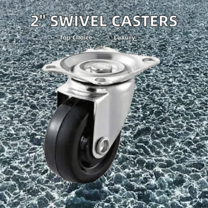 YIRO 2 Zoll Ersatz Industrie-Gummirad Möbelrollen Schwenkrollen mit Seitenbremse 1 Jahr Garantie & Gewindeschutz - Product Image 2