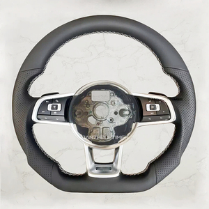 Volant en cuir Volkswagen pour VW <span class=keywords><strong>Golf</strong></span> 6 <span class=keywords><strong>7</strong></span> Gtd Tdi R vw up Amarok Eos Transporter T-roc Beetle Polo <span class=keywords><strong>Gt</strong></span> tiguan R <span class=keywords><strong>Line</strong></span> - Product Image 4