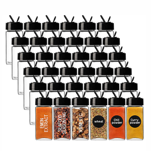 Pot à épices carré en verre de 120ml pour condiments, bouteille en verre, poivre, cumin, poudre, assaisonnement, avec couvercle à rabat - Product Image 4