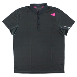   Polo Adidas Adizero para Hombre, Negro/Rosa Neón, Talla XL, Cómodo, Transpirable, Corto, Tejido de Seda y Spandex, Color Sólido |   100% Auténtico - Product Image 3