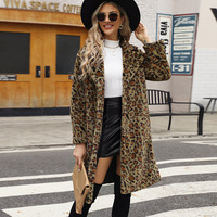 Manteau à col carré élégant et décontracté, manteau long en peluche, manteau d'automne et d'hiver
