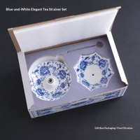 Ensemble de filtres à thé en porcelaine bleue et blanche de type parapluie, filtre à café avec infuseur à matcha, nouveau style chinois, cadeau