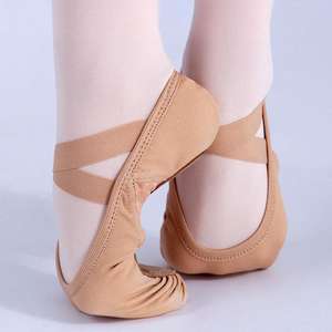 Scarpette <span class=keywords><strong>da</strong></span> ballo in tela morbida ed elastica con vestibilità flessibile per l'allenamento di danza - Product Image 2