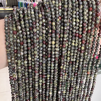 Perles en pierre de dragon naturelle facettées de 2 mm, 3 mm, 4 mm en vrac pour la fabrication de bijoux