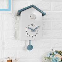 Horloge murale scandinave décorative avec coucou d'extérieur et sonnerie permanente