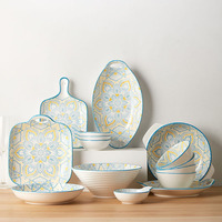 Vaisselle tunisienne Style marocain Plateau en céramique pour le petit déjeuner Steak Dumpling Plate Distinctive Binaural Design Western Plate