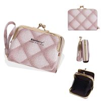 Dompet RFID Kulit PU Wanita Grosir Merek Baellerry Logo Kustom Dompet Kartu Minimalis Wanita Dompet Koin Berkunci