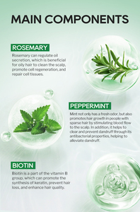 Après-shampoing <span class=keywords><strong>crème</strong></span> sans rinçage à base <span class=keywords><strong>de</strong></span> plantes biologiques à la menthe et au romarin pour la réparation et l'hydratation des cheveux abîmés - Product Image 4