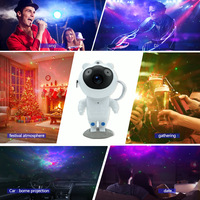 Projecteur Veilleuse Galaxie Haut-Parleur Astronaute LED pour Chambre, Fête et Plafond Étoilé