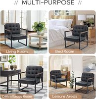 Fauteuil d'appoint moderne en cuir noir avec pieds en métal confortables et accoudoirs pour salon, chambre à coucher, hôtel - Vente en gros d'usine