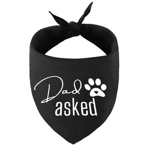 Dog Bandanas Wedding Gift Personalized Black And White Triangular Scarf For Pets - Product Image 4