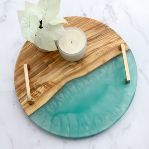 ถาดเสิร์ฟเรซินทำด้วยมือสไตล์ที่ไม่ซ้ำใครดีไซน์พิเศษสำหรับงานแต่งงานบ้านหรือโรงแรม - Product Image 1