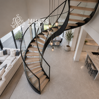 Escalier Courbé Sur Mesure Haut de Gamme pour Villa Designer – Production OEM/ODM