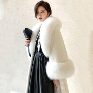 Cappotto Invernale Autunnale Stile INS in Peluche di <span class=keywords><strong>Visone</strong></span> con Collo a V e Maniche a Lanterna, in Pelliccia Sintetica, Antirughe e Spesso da <span class=keywords><strong>Donna</strong></span> - Product Image 5