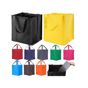 Custom Cheap Wholesale Portable Non Woven Reusable Gift Bags Logo <b>Printed</b> Wide Tote Bags With Handle - Product Image 5