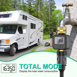 Medidor de flujo de agua Digital de alta precisión IP6X manguera de riego de jardín al aire libre mide el consumo de agua para el hogar inteligente - Product Image 4