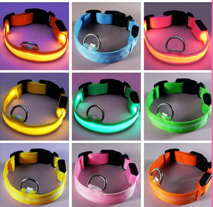 LED <b>Dog</b> <b>Collar</b> Adjustable Reflective Pet <b>Collar</b> Nylon Anti Lost Pet Safety <b>Collar</b> for Night Walking - Product Image 5