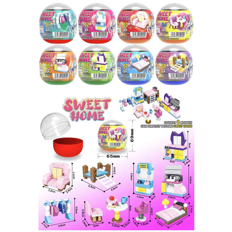 Home series-gashapon 65-69mm-8 hair set