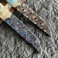 Couteau à fruits en acier Damas de Suède, lame en acier Damas, manche en cuivre, forme de molaire de mamouth, modèle GT-AL394, fabriqué en Chine