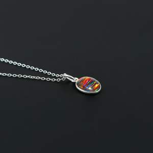 Black <b>Opal</b> Crystal Pendant <b>Necklace</b> Sterling Silver Bezel Setting Fire Play Gemstone Gift For Women Mom Her - Product Image 5