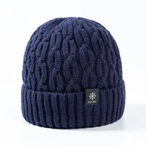 Gorro de Invierno Tejido G22M, Color Azul Marino, Grueso y Cálido, para Esquí, Adulto, 56-58CM, Mantiene el Calor - Product Image 1