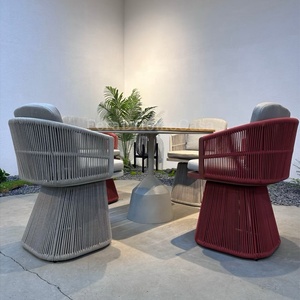 FERA Outdoor Luxury <strong>Garden</strong> <strong>String</strong> Rope Wicker Weaving <strong>Chairs</strong> Waterproof Balcony New <strong>Garden</strong> Teak Wood Table Rotating Dining <strong>Chair</strong> - Product Image 2
