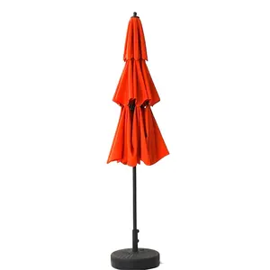新款时尚橙色户外铝防风伞供应商餐厅天井伞
