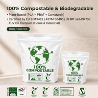 Sac Doypack Biodégradable pour Cosmétiques, Sachet Autoportant pour le Shopping, Sac d'Emballage en Plastique avec Fermeture Zip, Idéal pour les Achats en Gros