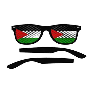 Custom Made Voetbal Fans Juichen Palestina Vae Land Vlag Kleur Unisex Zonnebril Fashion Zonnebril UV400