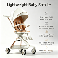 Poussette de voyage et bagage compact léger Egg avec poignée réversible, poussette 360° pour nouveau-né