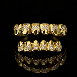 Grillz en forme de papillon avec zircone diamantée, or et argent, unisexe, style Hip Hop, ornements dentaires pour usage quotidien, micro-inserts pour appareils dentaires - Product Image 3