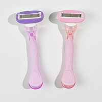Rasoir pour femmes Breeze, 1 manche avec 3 têtes remplaçables, rasoir à long manche pour femmes, pour les soins personnels quotidiens
