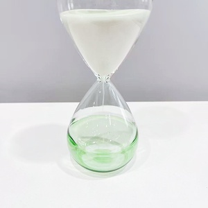 นาฬิกาทรายแก้วใสแบบหมุนได้ทำด้วยมือพร้อมรายละเอียดสีเขียวนาฬิกาทรายจับเวลาสำหรับงานแต่งงานของขวัญการจัดการเวลาที่ทันสมัย - Product Image 3