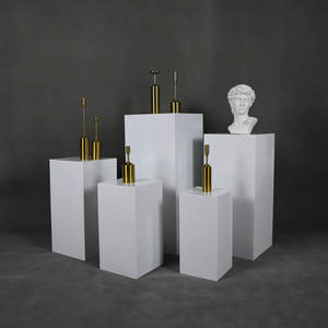 Fournitures de décoration de mariage, table de desserts, accessoires de table de desserts cylindriques blancs, socle cylindrique blanc, support de piédestal - Product Image 1