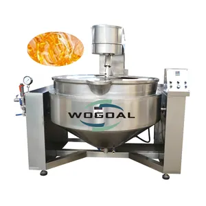 Stainless steel gas steam electrical jacketed pot cooking machinery with mixer