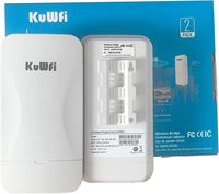 KuWFi CPE de Largo Alcance 2.4G para Interiores/Exteriores, Distancia de Transmisión de 1KM, PTP/PTMP, Resistente a la Intemperie IP65, Antena de 11DBI, Red 802.11n