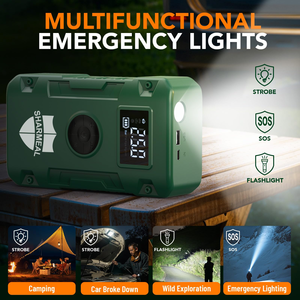 SHARMEAL OEM&ODM Démarreur de Voiture Portable 4-en-1 avec Batterie Externe <span class=keywords><strong>12V</strong></span>, Chargeur et Gonfleur de Pneus - Product Image 5