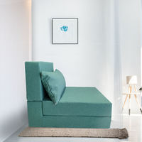 Canapé-lit pliable à trois volets pour étudiants en orthopédie King Size avec mousse à mémoire de forme et couverture en polyester Mobilier scolaire pour la maison